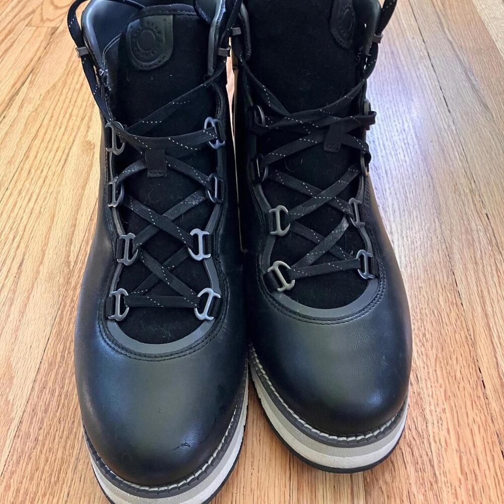 Cole Haan ZeroGrand City Wedge Boots Womens Sz 9 Black Leather Lace Up Booties